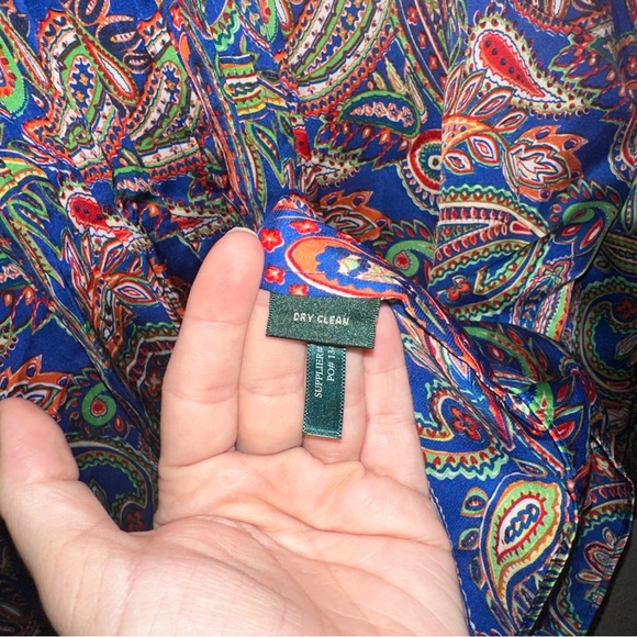 Lauren Ralph Lauren Paisley Printed Pintuck Blouse - Picture 6 of 6